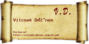 Vilcsek Dénes névjegykártya